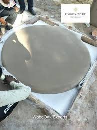 Half Round Beige Sand Stone Table At Rs