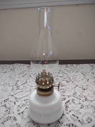 Vtg Mini Milk Glass Oil Lamp