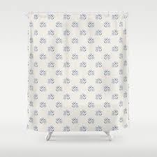 Fl Block Print Shower Curtain By