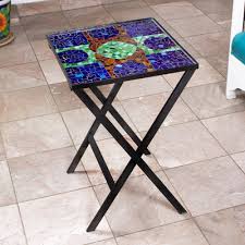Stained Glass Mosaic Folding Table