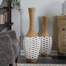 Tall Floor Seagrass Decorative Vase