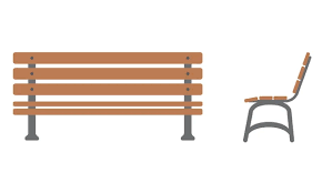 Outdoor Bench Icon With Front And Side