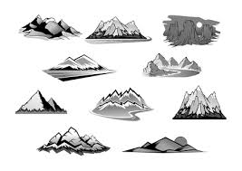 Mountain Landscape Isolated Icon Set