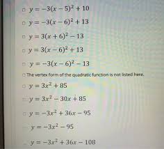 Equation Of The Quadratic Function