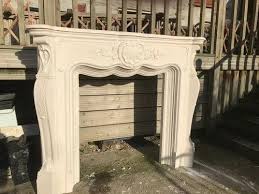 Stone White Marble Fireplace Mantel At