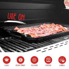 Nutrichef Reversible Cast Iron Griddle Grill Pan