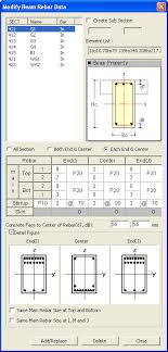 modify beam section data