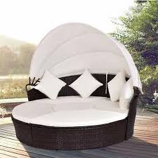 Wicker Black Round Outdoor Daybed At