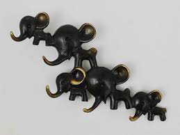 Brass Elephant Key Hanger Attributed To
