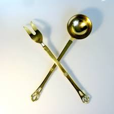 Buy Italian Brass Ladle And Meat Fork