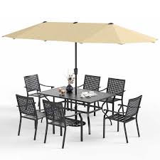 Phi Villa 8 Piece Metal Patio Outdoor