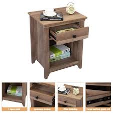 Farmhouse Nightstand Bedside Table With
