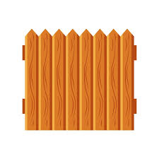 Garden Wooden Fence Natural Icon Isolated
