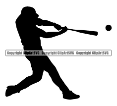 Baseball Player Hitting Ball Silhouette