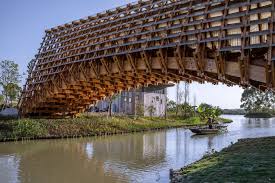 Wooden Bridge In Chinese Water Village