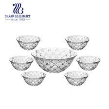 Mix Engraved Designs Glass Salad Bowl