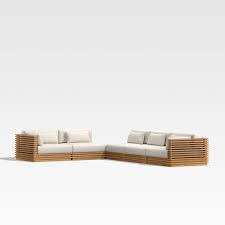 L Shaped Teak Outdoor Sectional Sofa