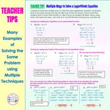 Solving Logarithmic Equations Worksheet