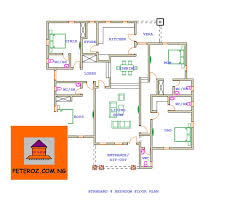 Standard 4 Bedroom Bungalow Plan