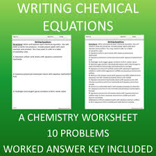 Writing Equations Worksheet Chemistry