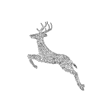 Line Drawing Of Cute Deer Jumping