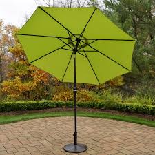 Green Crank Tilt Umbrella Black Pole