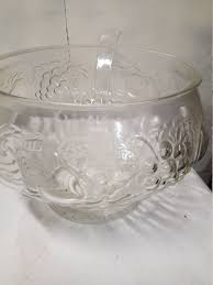 Glass Punch Bowl And Cups