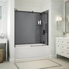 Maax Utile 32 In X 60 In X 81 In Metro Thunder Grey 5 Piece Bathtub And Shower Combination Kit Right Drain In Gray 106913 301 019 107
