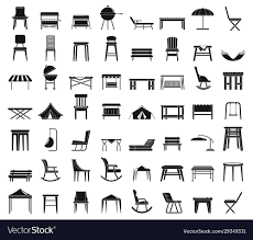 Home Garden Furniture Icons Set Simple