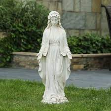 Virgin Mary Garden Statue White