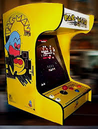 arcade machine yellow pac man tabletop