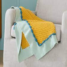 Puff Ruffle Frame Knit Baby Blanket