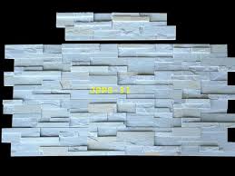 White Quartzite Stacked Stone Wall