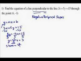 Equation Of A Perpendicular Line