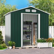 Jaxpety 7 Ft X 4 Ft Galvanized Steel Storage Shed