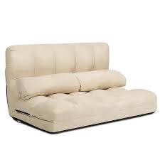 Foldable Floor 6 Position Adjustable Lounge Couch Beige