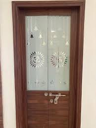 Pooja Room Door Design With Glass Panels