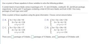 Solved Use A System Of Linear Equations
