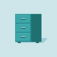 Office Cabinet Icon In Flat Style
