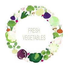 Fresh Vegetables In The Circle Vector