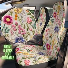 Summer Flower Bloom Car Seat Cover For