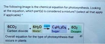 Chemical Equation For Photosynthesis