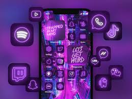 500 Purple Neon Ios App Icon Pack