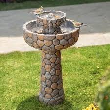 Tierd Stone Like Birdbath Fountain