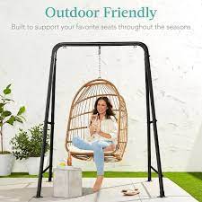 Best Choice S Hammock Chair Stand 75in Tall Heavy Duty Indoor Outdoor Steel Hanging Base W Hardware