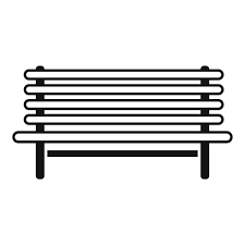 Outdoor Yard Bench Icon Simple Vector