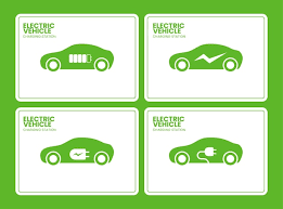 Green Color Electric Car Symbol Selection