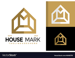 Letter M House Estate Logo Icon Royalty