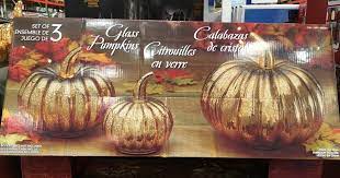 Glass Pumpkins Set Of 3 Costco