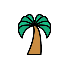 Palm Tree Icon Simple Color With